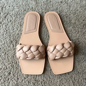 Nude braided sandals